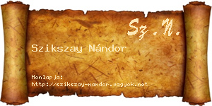 Szikszay Nándor névjegykártya